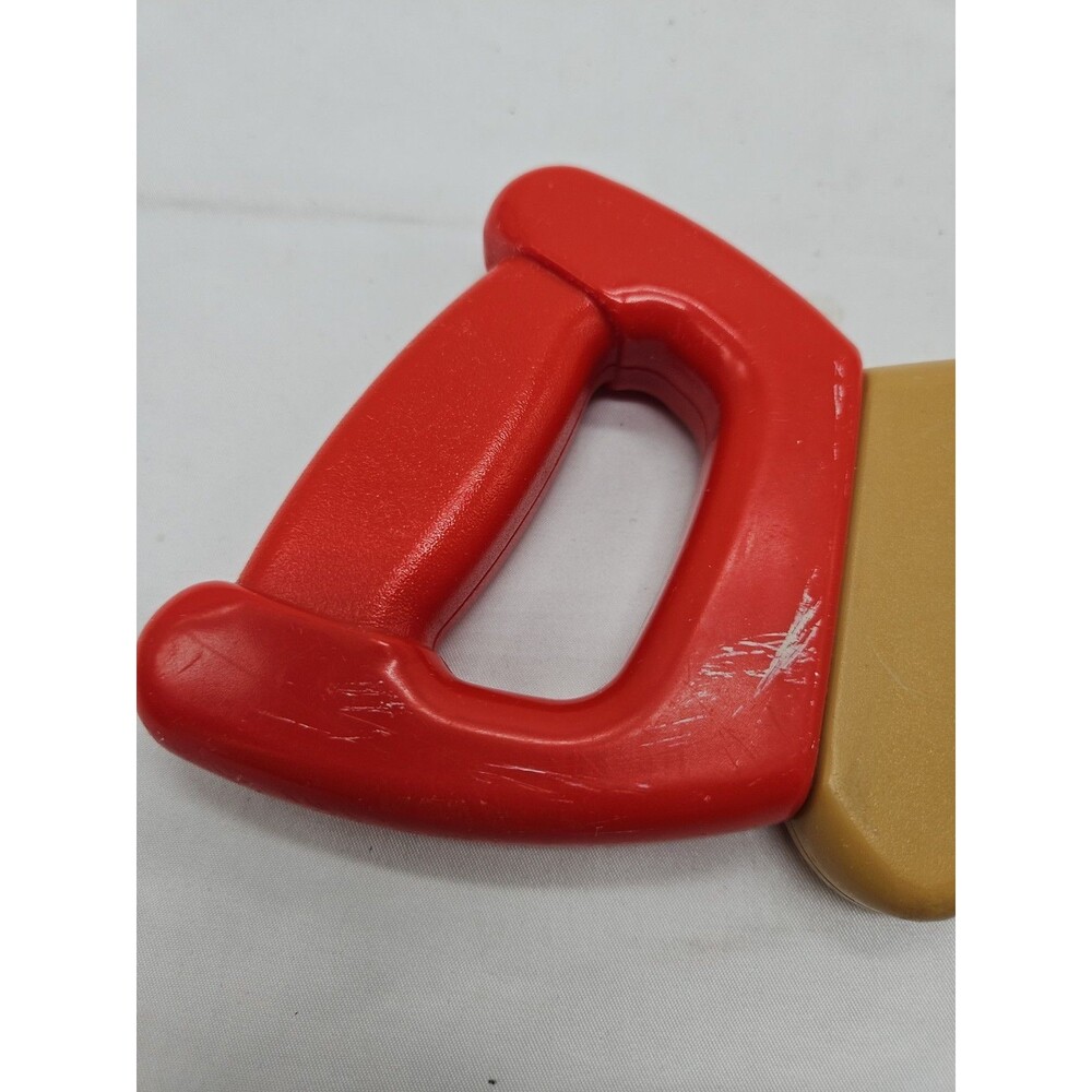 Vintage 90’s Little Tikes Handsaw Workbench Tool Box Rattle 8.5” Red Handle - Picture 4 of 12